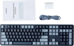 Клавиатура проводная механическая UGREEN KU103 35214 USB Wired Mechanical Keyboard RU. Длина кабеля: 1,6м. Цвет: черный (35214_)