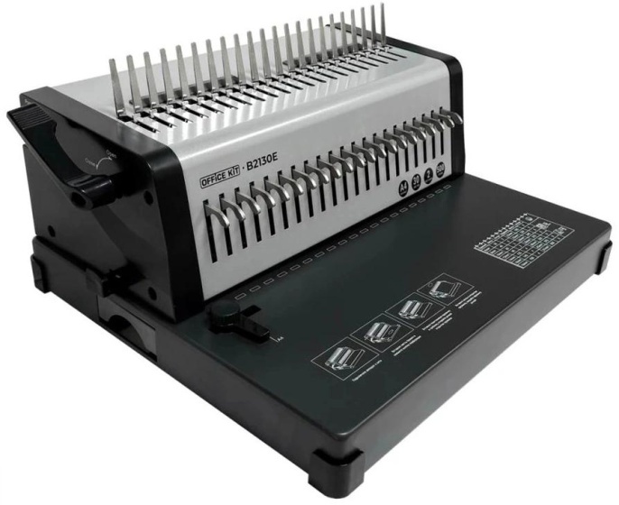 Брошюровщик Office-Kit B2130E пружинный электрический, пластиковая пружина, толщина переплета: 500 листов, одновременная перфорация 30 листов, шаг перфорации: 9:16, металлический корпус