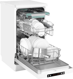 Посудомоечная машина WEISSGAUFF DW 4535,  узкая, напольная, 44.8см, загрузка 10 комплектов, белая [433792]