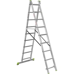 Двухсекционная алюминиевая лестница Новая Высота 2х9 ступеней 2220209