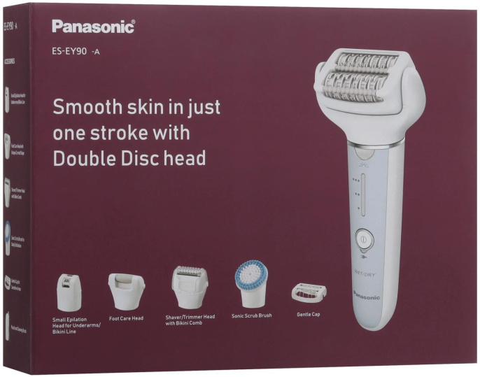 Эпилятор Panasonic ES-EY90-A520 скор.:3 насад.:6 от аккум. голубой/белый
