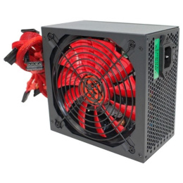 Ginzzu PC700 14CM Red 80+ black,APFC,24+4p,2 PCI-E 6+2 , 7*SATA, 4*IDE,оплетка, кабель питания,цветная коробка