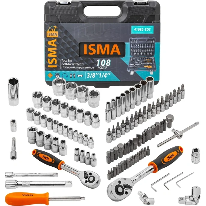 Набор инструментов ISMA 108 пр. ISMA-41082-5DS-м(52673)