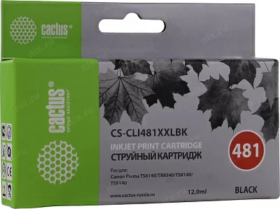 Картридж Cactus CS-CLI481XXLBK Black для Canon Pixma TS6140/TS8140/TS9140/TR8540
