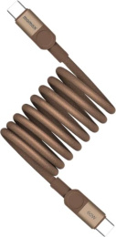 Кабель Momax Mag.Link DC61L2 USB-C-USB-C 60W 2м Sandstone (магнитный, USB 2.0, QC 3.0, материал: нейлон, алюминий, ТПЭ)