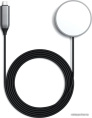 Беспроводное зарядное устройство Satechi Magnetic Wireless Charging Cable. Интерфейс Type-C, длина 1.5м. Цвет: серый космос. (ST-UCQIMCM)