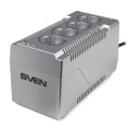 SVEN Стабилизатор VR-F1000 ≤320Вт, Вх.184-285V,4 × CEE7/4 2*AVR, 2*сетевой фильтр серебро SV-018818