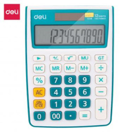 Калькулятор DELI E1238/BLUE,  12-разрядный, синий