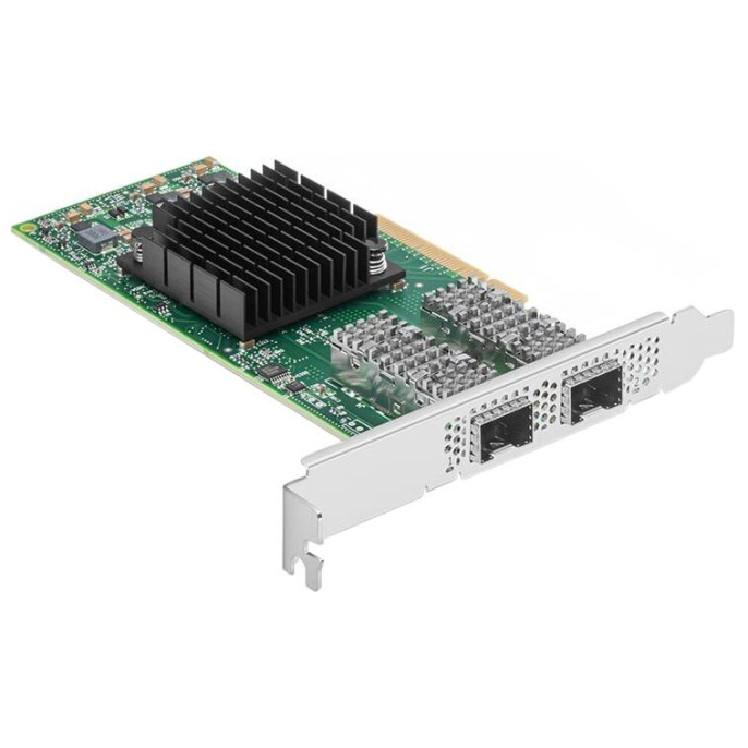Плата сетевого контроллера Mellanox MCX4121A-ACAT PCI Express x8, низкопрофильная карта, Ethernet 25 Гбит/с, 2хSFP28, 802.1p, зеленый