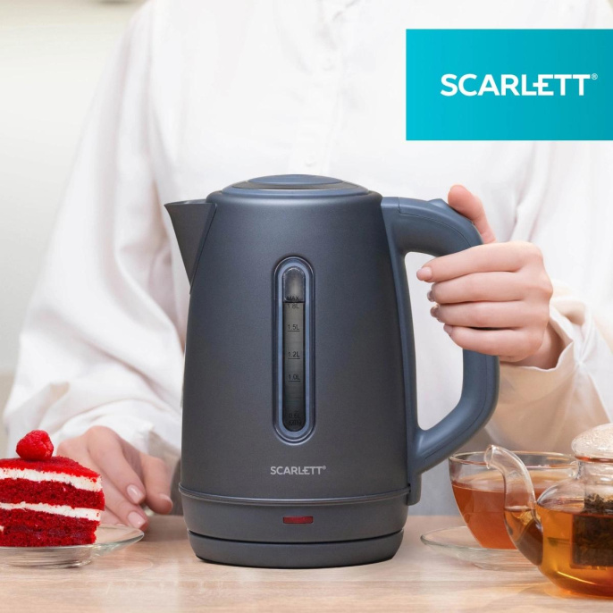 Чайник электрический Scarlett SC-EK21S42, 1.8л, пластик