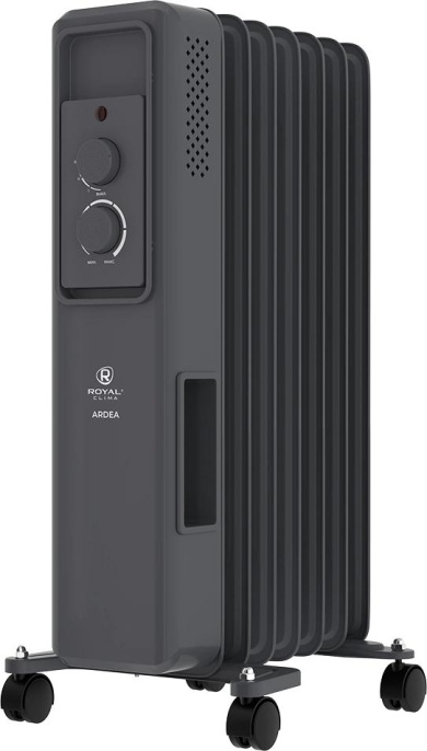 Масляный радиатор Royal Clima Ardea ROR-AR5-1000M, с терморегулятором, 1000Вт, 5 секций, 3 режима, графитовый