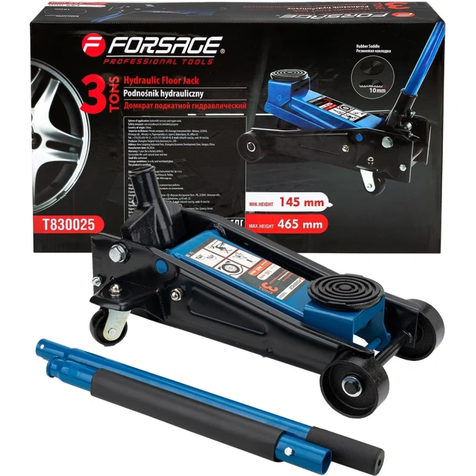 Подкатной гидравлический домкрат Forsage 3 т с резиновой накладкой F-T830025 46992 F-T830025 46992