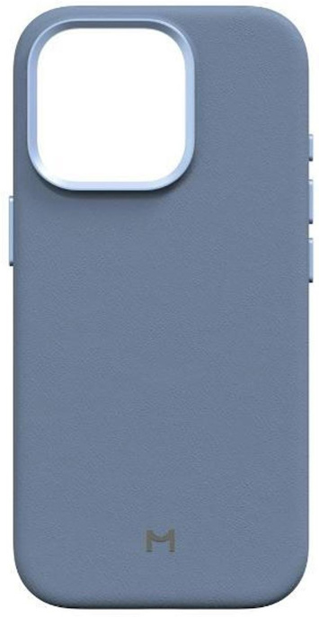 Чехол для смартфона Magssory Eco Leather Case CLT028 для iPhone 16 Pro Кобальт CLT028c выступающий бортик для камеры, интегрированная рамка и кнопки из алюминия, поддержка MagSafe аксессуаров, материал: экокожа, внутренняя отделка из переработанной мик