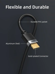 Кабель CABLETIME CH24E (CT-HD4K-AG0.5) 0.5 м, HDMI2.0 AM/AM, 4k/60 Гц, позолоченный, черная ПВХ-оболочка