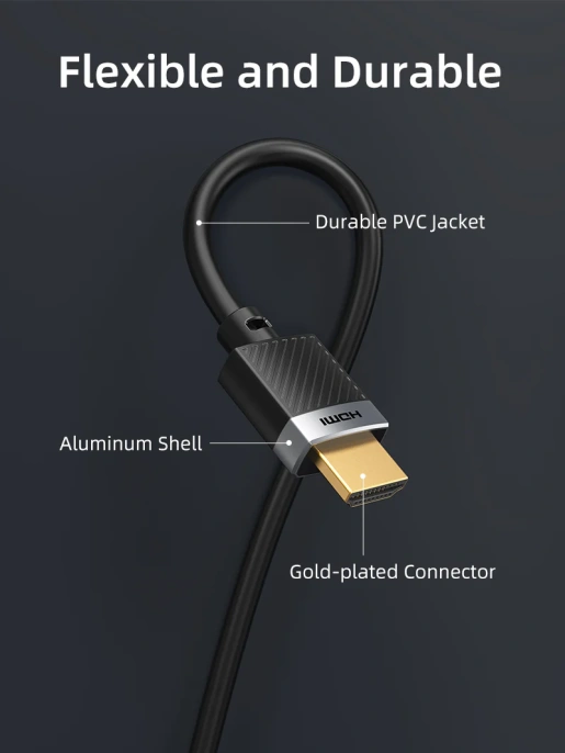 Кабель CABLETIME CH24E (CT-HD4K-AG0.5) 0.5 м, HDMI2.0 AM/AM, 4k/60 Гц, позолоченный, черная ПВХ-оболочка