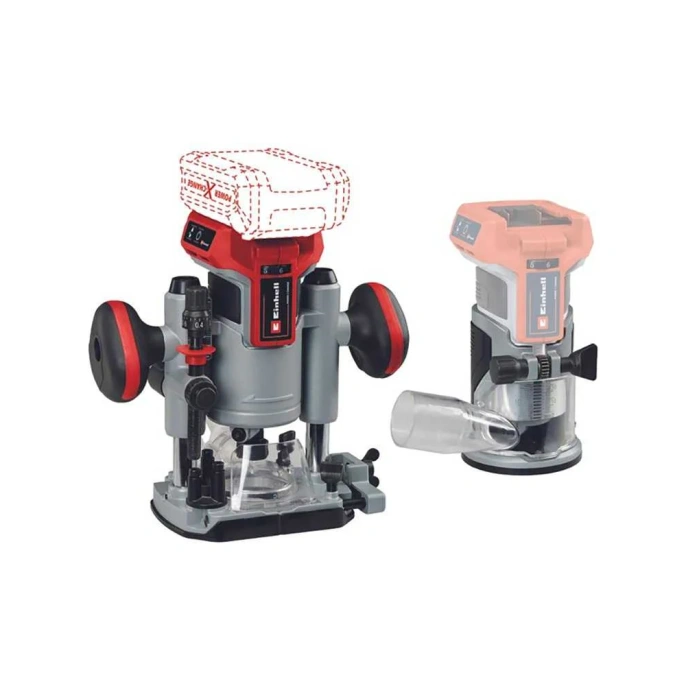 Аккумуляторный фрезер Einhell PXC TP-RO 18 Set Li BL,18В,10-30 т/мин,цанга 6/8 мм, 2 станины, без АКК 4350410