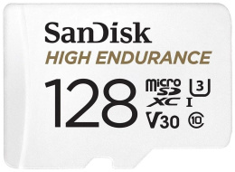Карта памяти microSDXC UHS-I U3 Sandisk Max Endurance 128 ГБ, 100 МБ/с, Class 10, SDSQQVR-128G-GN6IA, 1 шт., переходник SD