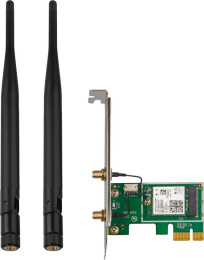 Адаптер беспроводной связи (Wi-Fi) Tenda E30 Сетевой PCIe адаптер AX3000 Wi-Fi 6 2,4/5 ГГц, до 2,98 Гбит/с, 2x5dBi внешние антенны