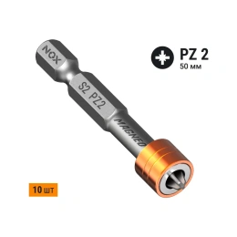 Бита с магнитной насадкой MAGNEO (2 шт; Pz2х50 мм; карта; Е6.3) NOX 330250-2