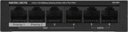 Коммутатор Mercusys MS106P L2 6x100Мбит/с 4PoE+ 67W неуправляемый