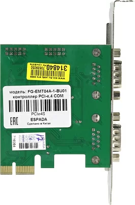 Контроллер Espada FG-EMT04A-1-BU01 (OEM) PCI-Ex1 4xCOM9M