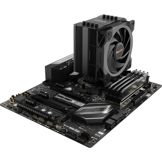 Кулер для процессора CPU Cooler be quiet! PURE ROCK 2 FX 150W, 4-pin PWM, 155mm, Al/Cu, 4x6mm, ARGB, 1x120mm, 42.6CFM, 24.4dBA, 2000RPM, S: 1700/1200/115X/2066/2011 -3 square ILM, AM5/AM4, black BK033