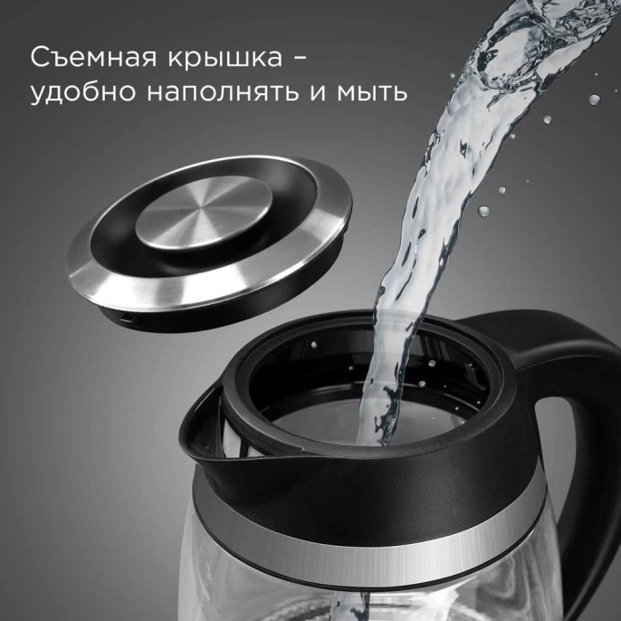 Чайник электрический РЕДМОНД KG227, 1.7л, пластик/стекло