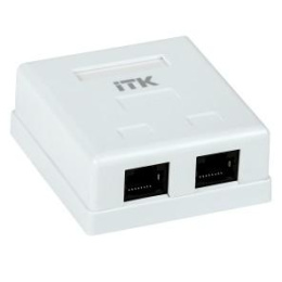 Розетка ITK (CS2-1C5EU-22) настен. RJ45 2 кат.5E UTP бел. (упак.:1шт)
