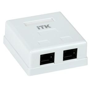 Розетка ITK (CS2-1C5EU-22) настен. RJ45 2 кат.5E UTP бел. (упак.:1шт)