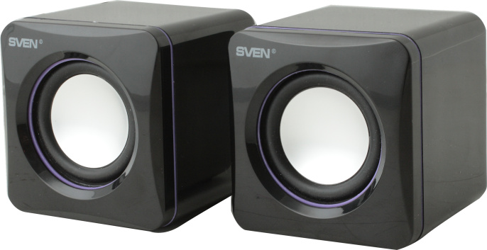 Акустика Sven 315 Черный (SV-0110315BK) (настольная, исполнение: 2.0, выходная мощность (RMS): 5 Вт (2х2.5 Вт), размеры динамиков: Ø 50, вход: мини-джек 3.5 мм (стерео), питание: USB/5V DC, материал диффузора: алюминий, цвет: черный)