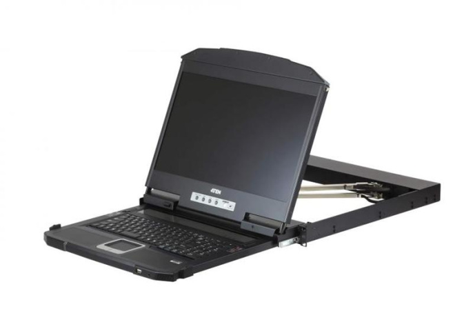 KVM консоль ATEN 18.5" Ultra Short Depth Dual Rail WideScreen LCD Console USB, HDMI / DVI / VGA, 1920x1080 CL3800NW-ATA-RG