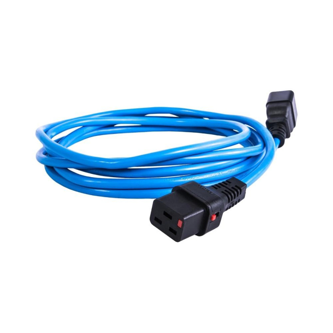 Шнур питания с фиксатором IEC 60320 C19/IEC 60320 C20, 16 А / 250 В 3 х 1,5 , длина 3 м, синий R-16-Cord-C19-C20-3-Blue
