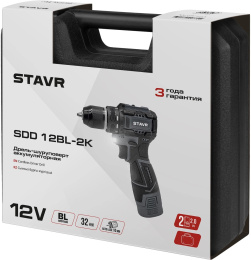 Дрель-шуруповерт Ставр SDD 12BL-2K аккум. патрон:быстрозажимной кейс в комплекте 9020100403