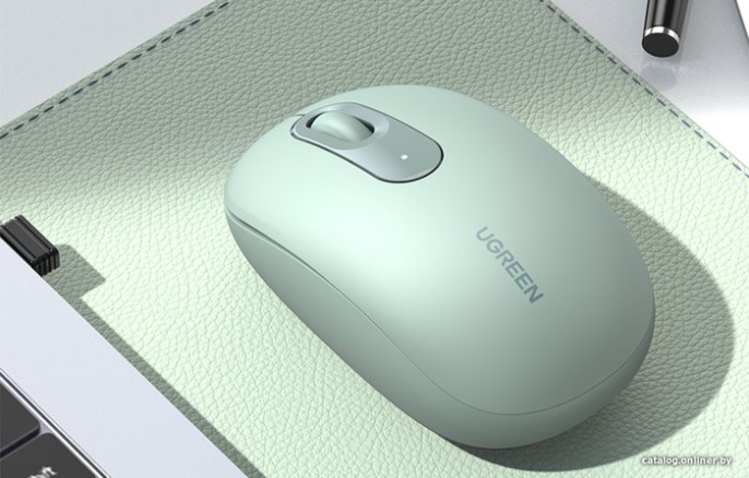 Беспроводная компьютерная мышьUGREEN MU105 90672 2.4G Wireless Mouse. Цвет: серовато-зеленый