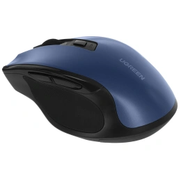 Мышь UGREEN MU006-25753, 2.4G+Bluetooth, 1000/1600/2000/4000 DPI, Blue, Бесшумная, Режим: беспроводной -2,4 ГГц, Bluetooth 5.0, рабочее расстояние: 10 м, 6 функций кнопок, рабочее напряжение: 1,5 В, рабочий ток: 10 мА, щелочная батарея AA (не входит в ком