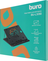 Подставка для ноутбука Buro BU-LS130, 15.6", 280х250х15 мм, 520г, черный