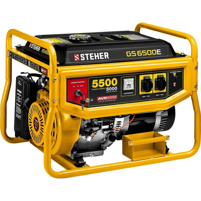Бензиновый генератор STEHER с электростартером GS-6500Е
