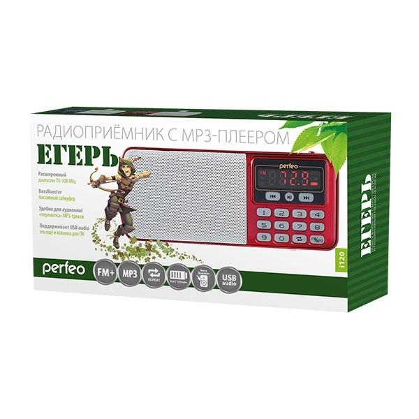 Perfeo радиоприемник цифровой ЕГЕРЬ FM+ 70-108МГц/ MP3/ питание USB или BL5C/ красный i120-RED [PF_5026]
