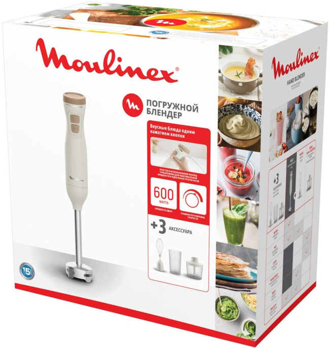 Блендер погружной Moulinex DD523AF0 600Вт кремовый/бежевый (8010001394)