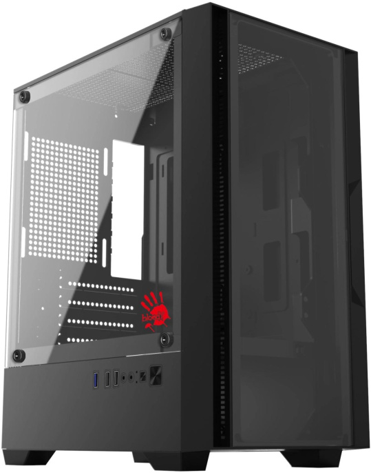Корпус mATX BLOODY CC-123, Mini-Tower, без БП,  черный [cc-123-bk]