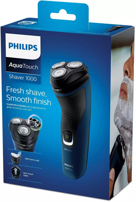 Бритва PHILIPS Тип роторная/Электропитание от аккумулятора/Время автономной работы 40 мин. Цвет синий S1121/41
