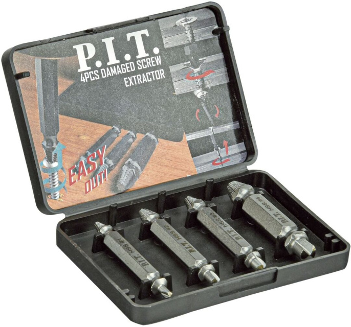 Набор экстракторов P.I.T. ATAM01-0003 для шурупов ATAM01-0003, 4 шт, № 1,2,3,4, пластиковый кейс