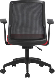 Кресло Cactus CS-MC222-BKRD, сетка/ткань, до 100кг, фиксированные подлокотники,  темно-красный