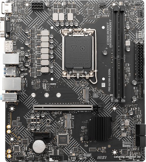 Материнская плата MSI PRO H610M-G DDR4 Soc-1700 Intel H610 2xDDR4 mATX AC`97 8ch 7.1 GbLAN+VGA+HDMI+DP
