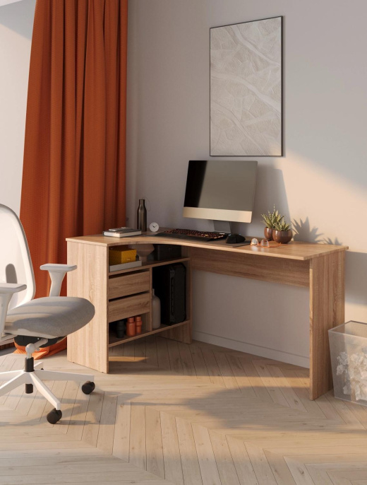 Стол компьютерный Сокол СПм-25 Л, ЛДСП, дуб сонома