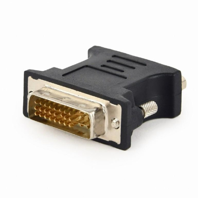 Переходник Cablexpert DVI-I M / VGA F черный, пакет A-DVI-VGA-BK