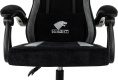 Кресло игровое KNIGHT Wolf, ткань, до 120кг, шарнирные подлокотники,  черный/серый