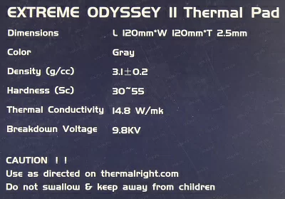 Термопрокладка THERMALRIGHT Extreme Odyssey II Termal Pad 120x20x2.5мм