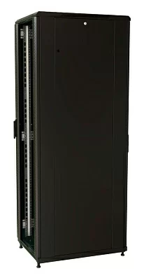 Шкаф серверный WRline (WR-TT-4268-AS-RAL9004) напольный 42U 600x800мм пер.дв.стекл задн.дв.стал.лист 2 бок.пан. 800кг черный 710мм 2055мм IP20 сталь