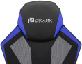 Кресло игровое Oklick -121G, искусственная кожа/сетка, до 150кг, черный/синий